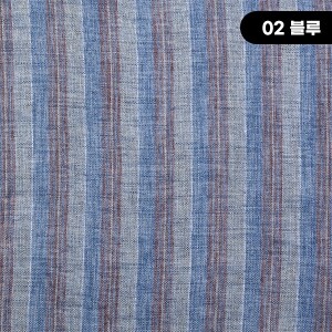 [수입원단] 스트라이프 빈티지 체크 대폭 퓨어 린넨원단 ☆ (1/2Yd)