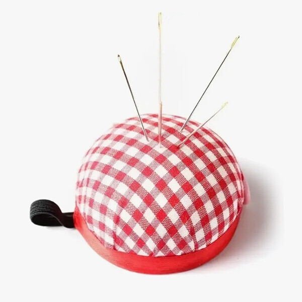 손목 핀봉 바늘꽂이 시침핀꽂이 체크 핀쿠션 - 레드체크