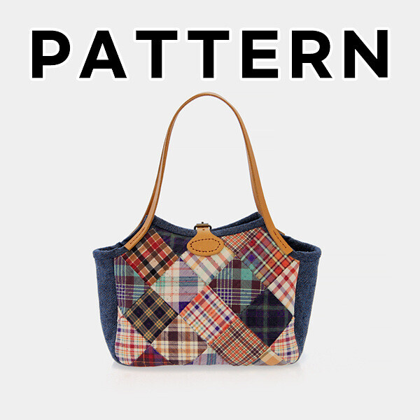 [바이핸즈] 퀼트도안 - 타탄체크 토트백