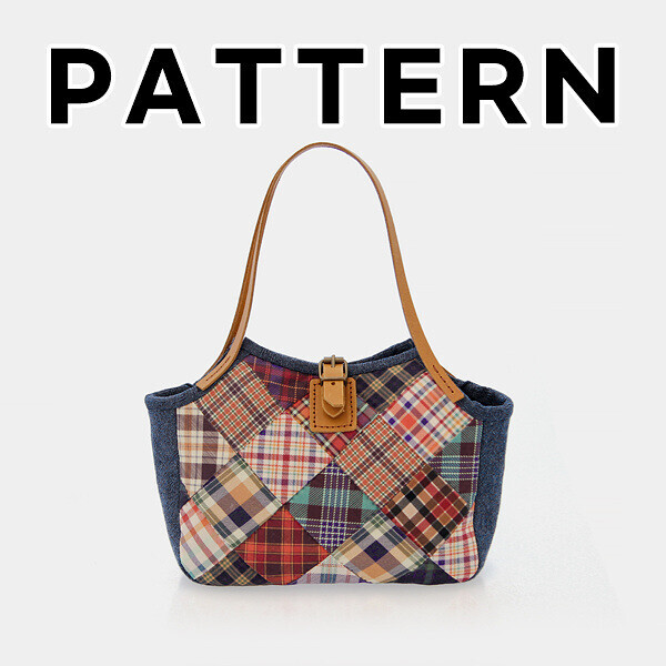 [바이핸즈] 퀼트도안 - 타탄체크 토트백