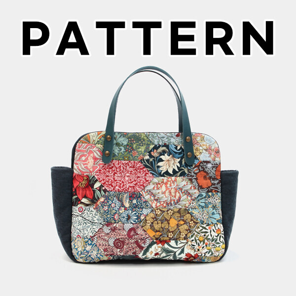 [바이핸즈] 퀼트도안 - 스크랩 플라워 토트백