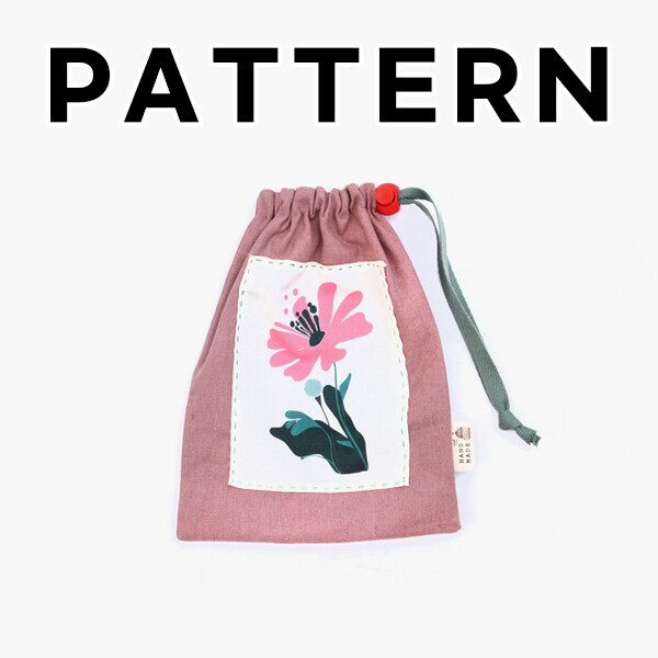 [바이핸즈] 퀼트도안 - 모던플라워 스트링 파우치