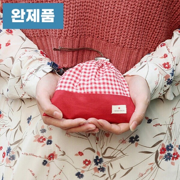 퀼트의시작은? 엔조이퀼트와 함께,[바이핸즈] 퀼트완제품 소품 - 큐티체크주머니(레드)