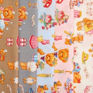[원단패키지] 코스모 리릭베어 쿠킹 시리즈 01 프린트 5종 - 45cm x 26cm JSH5257 (set)