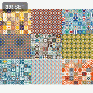 DTP 모로칸 타일 패치워크 커트지 110cm x 90cm 3컷 1세트 (개)