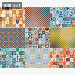 DTP 모로칸 타일 패치워크 커트지 110cm x 90cm 10컷 1세트 (개)