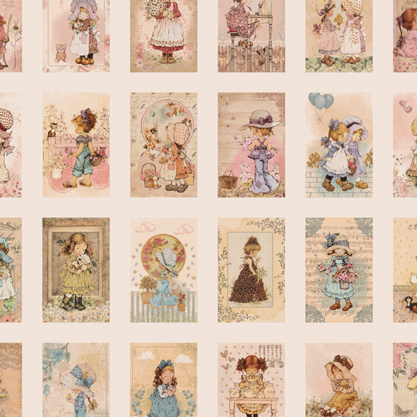 퀼트의시작은? 엔조이퀼트와 함께,홀리하비 스타일 빈티지 소녀 하프린넨 커트지 140cm x 60cm (S)