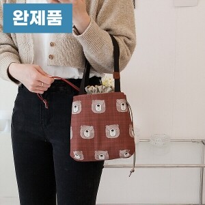 [바이핸즈] 퀼트완제품 가방 - 곰탱이 조리개 에코백 (개)