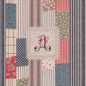 패치워크 레이스 알파벳 하프린넨 커트지 140cm x 90cm (핑크) (개)