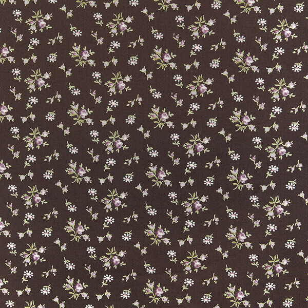 [유와] 로즈 앤 마가렛 셔팅 프린트원단 - 브라운 (1/4yd) 824935-E
