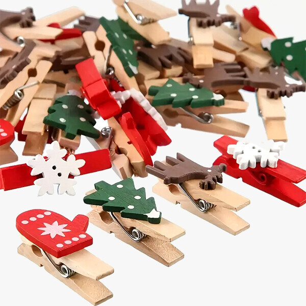 퀼트의시작은? 엔조이퀼트와 함께,크리스마스 장식 나무클립 50개 세트