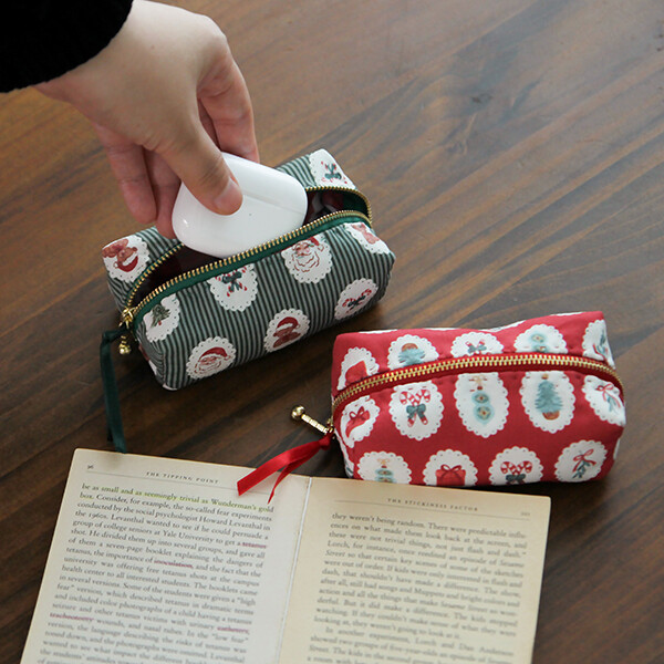 퀼트의시작은? 엔조이퀼트와 함께,[바이핸즈] 퀼트패키지 소품 - 크리스마스 파우치 2개 세트