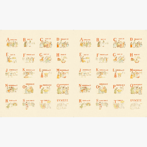 퀼트의시작은? 엔조이퀼트와 함께,케이트 그린어웨이 ABC 알파벳 하프린넨 커트지 140cm x 83cm