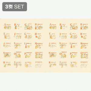 케이트 그린어웨이 ABC 알파벳 하프린넨 커트지 140cm x 83cm - 3컷 1세트 (개)