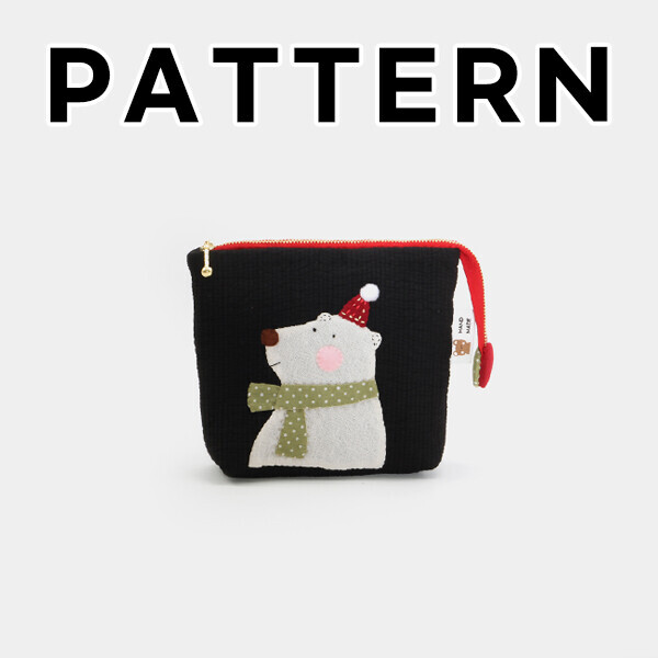 퀼트의시작은? 엔조이퀼트와 함께,[바이핸즈] 퀼트도안 - 빨강모자 베어 파우치