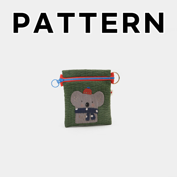 퀼트의시작은? 엔조이퀼트와 함께,[바이핸즈] 퀼트도안 - 코알라 납작 파우치