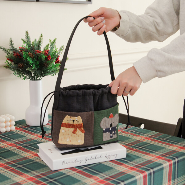 퀼트의시작은? 엔조이퀼트와 함께,[바이핸즈] 퀼트패키지 가방 - 고양이와 코알라 숄더백