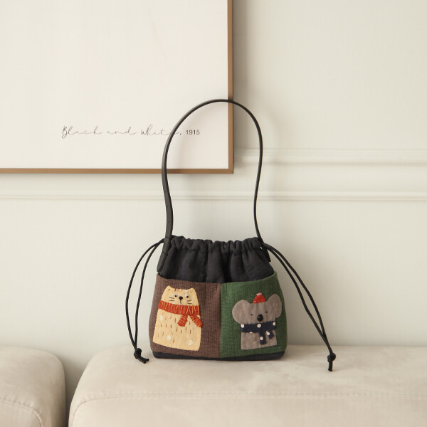 퀼트의시작은? 엔조이퀼트와 함께,[바이핸즈] 퀼트패키지 가방 - 고양이와 코알라 숄더백