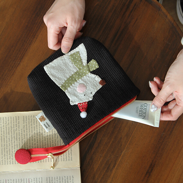 퀼트의시작은? 엔조이퀼트와 함께,[바이핸즈] 퀼트패키지 소품 - 빨강모자 베어 파우치