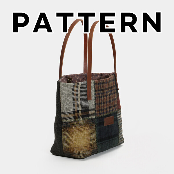 [바이핸즈] 퀼트도안 - 울체크 핸드메이드 토트백
