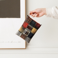 [바이핸즈] 퀼트패키지 가방 - 울체크 핸드메이드 파우치겸 핸폰가방 (개)