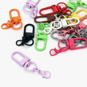 키링 컬러 D링 회전 연결고리 18개 세트 (set)