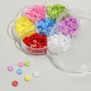 플라스틱 원형 미니 단추 6mm 멀티 세트 (개)