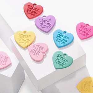 컬러 하트 참장식 장식고리 10개 세트 (set)