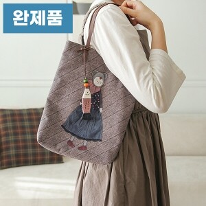 [바이핸즈] 퀼트완제품 가방 - 피싱베어 에코백 (핑크 브라운) (개)