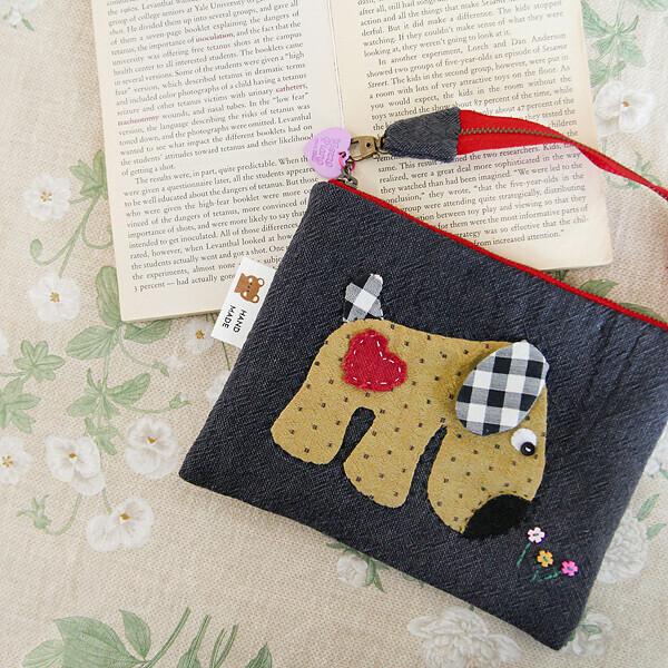 [바이핸즈] 퀼트패키지 소품 - 킁킁 도그 파우치