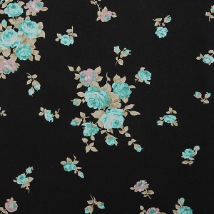 유와 플뢰르 드 샹 들꽃 셔팅 프린트원단 블랙 (1/4yd) 824966-E (개)