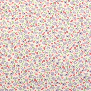 코튼프린트 60수 론(아사) 쁘띠 블라섬 프린트원단 퍼플 (개)