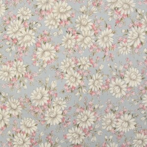 코튼프린트 60수 론(아사) 데이지 프린트원단 블루 (개)