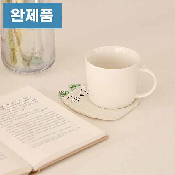 [바이핸즈] 퀼트완제품 소품 - 야옹이 티매트 (3개 세트)