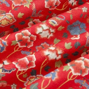 DTP 코튼 전통 활옷 자수 패턴 원단 (1/2Yd)