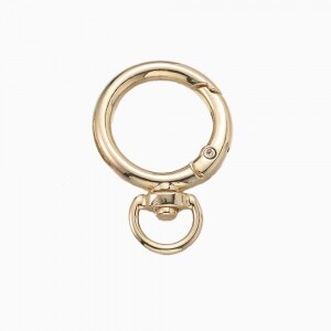 원형 회전 합금 랍스터 스프링 걸쇠 O링 키링 골드 5개 세트 (개)