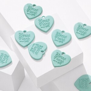 컬러 하트 참장식 장식고리 10개 세트 - 민트 (set)