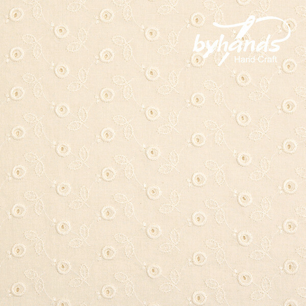 [바이핸즈] 대폭 똘똘이 아일렛 레이스원단 - 내추럴 (EYL-0007)