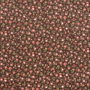 코튼프린트 20수 미니플라워3 프린트 면원단 퀼트원단 브라운 JK3157 (1/2Yd)