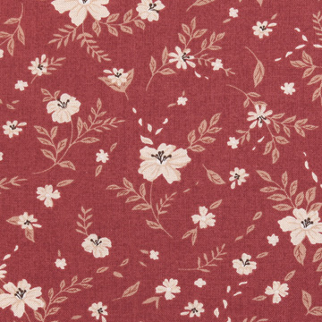코튼프린트 20수 플로리 플라워 프린트 면원단 퀼트원단 와인 JK3179 (1/2Yd)