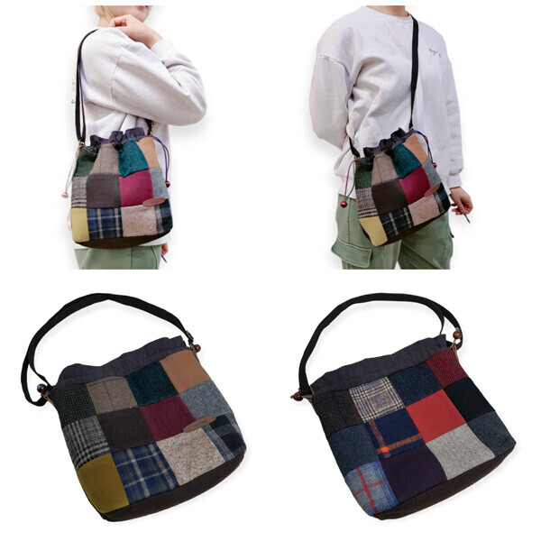 [핸드메이드뿌냐] 퀼트패키지 가방 - 모직 패치워크 조리개 가방 DIY